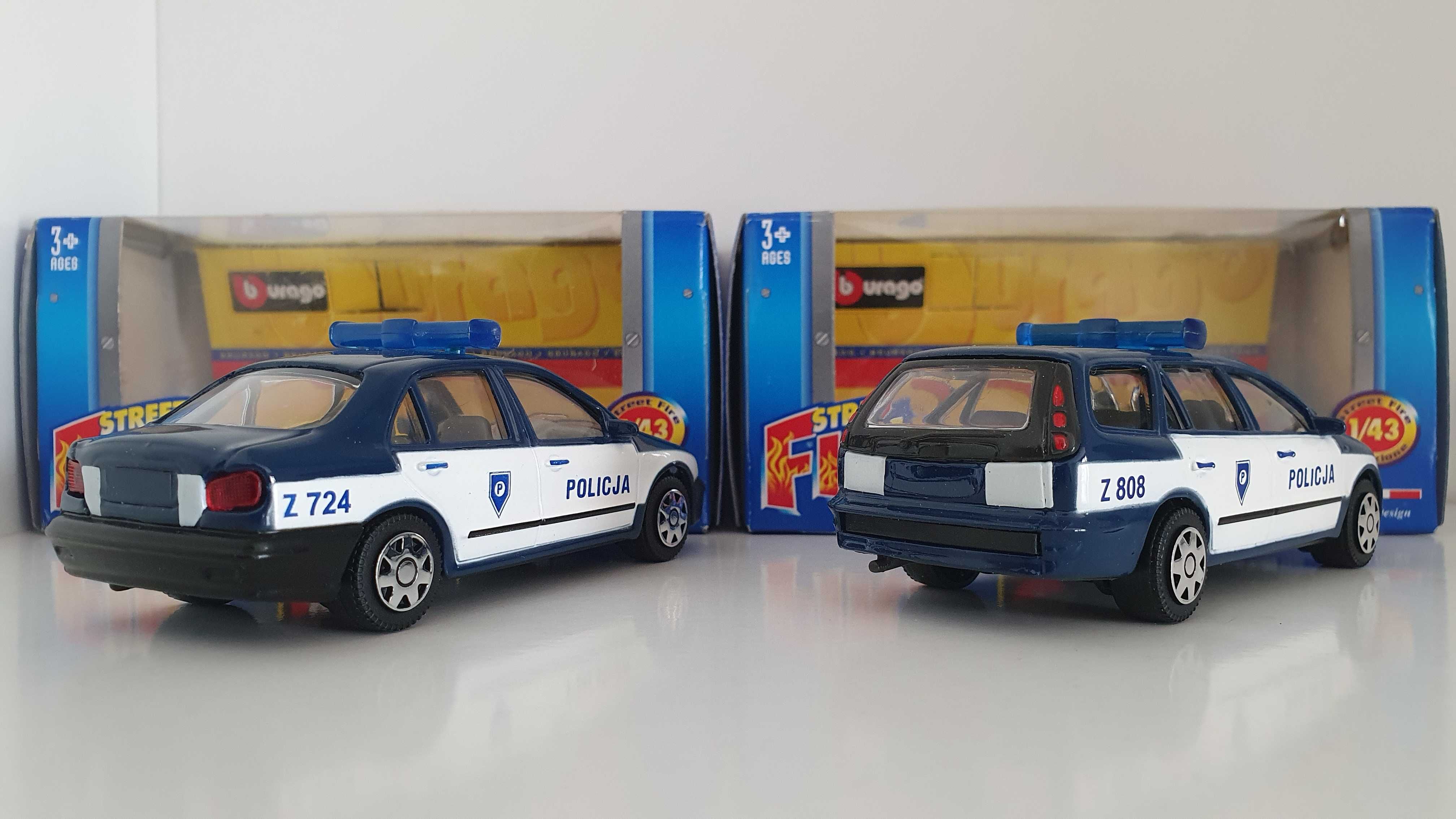 Zestaw Fiat Marea Fiat Marea Weekend Policja Bburago Burago 1:43