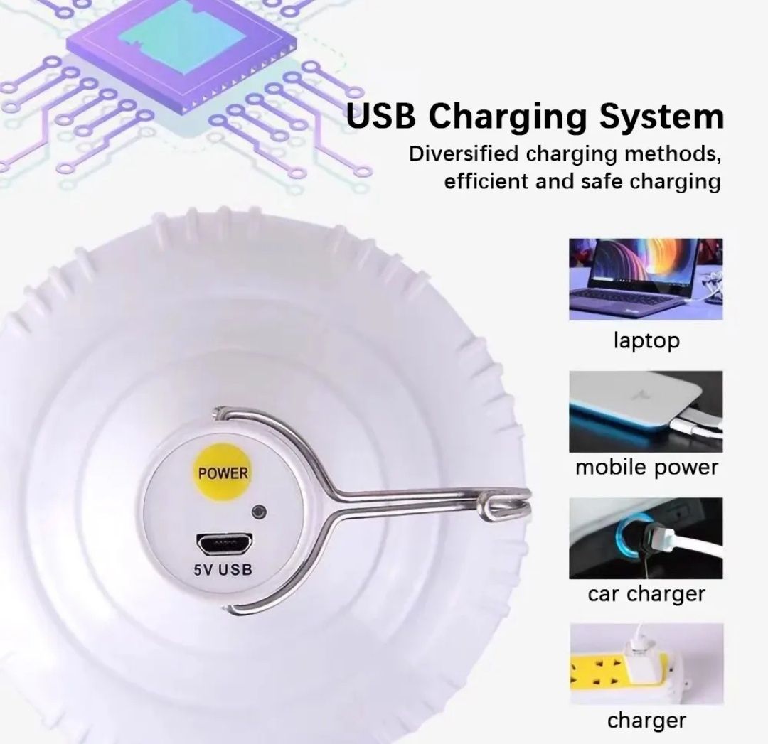 Лампа для кемпінгу акумуляторна usb