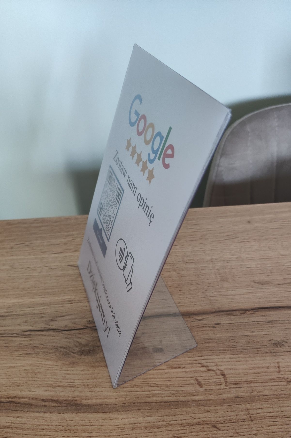 Stand stojak do Zbierania Opinii Google moja firma QR i NFC + Gratis!