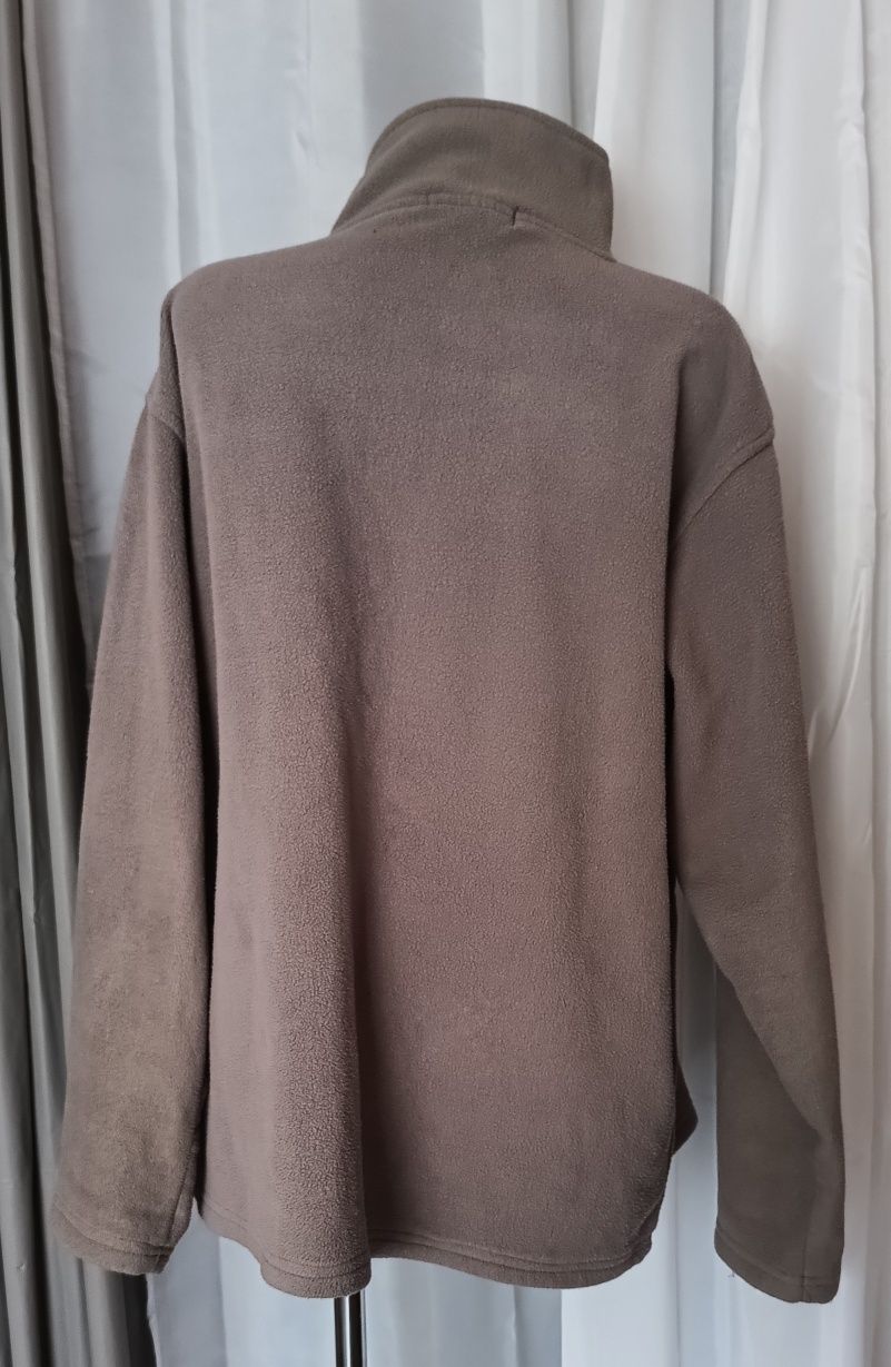 Szarobrązowa bluza z długim rękawem na zamek, Unisex, Woodler XL