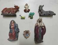 Conjunto de peças de presépio antigo