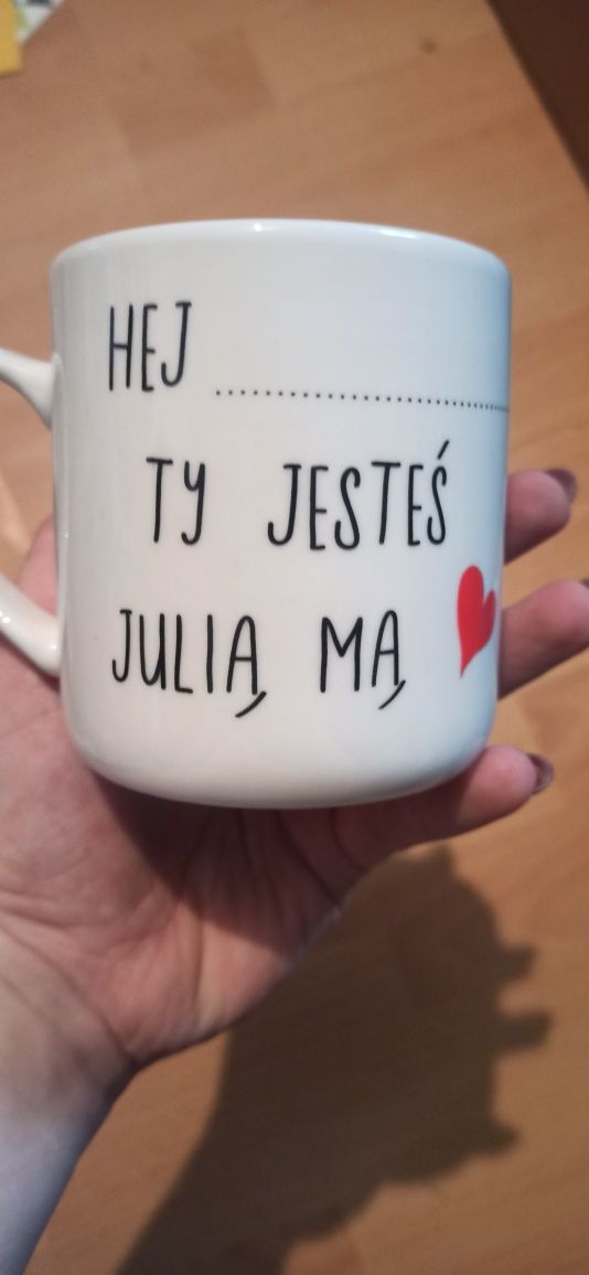 Kubek porcelanowy z napisem Hej...Ty jesteś Julią mą