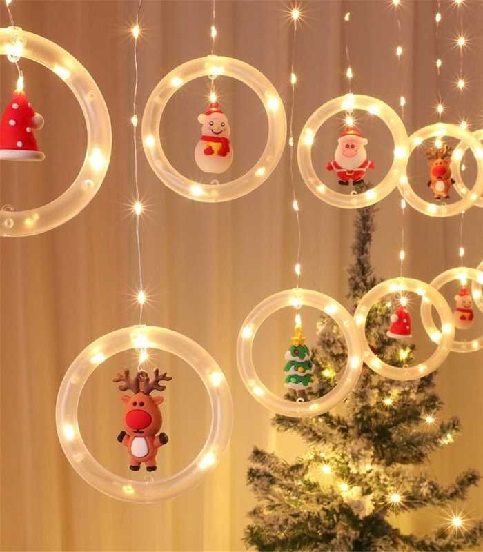 GIRLANDA Świąteczna WISZĄCY łańcuch LED dekoracja ŚWIĄTECZNA Lampki