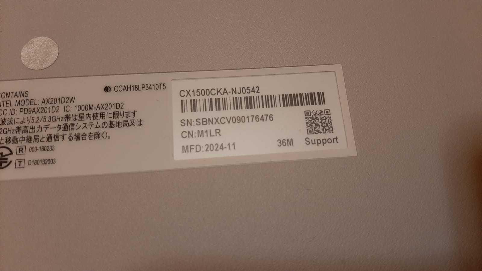 Nowy Chromebook Asus cx1500ck n400/8GB/12GB/15,6"