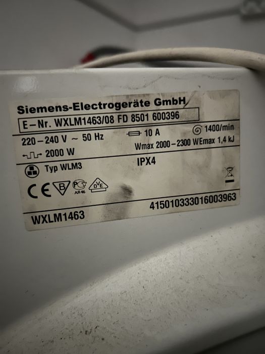 Разборка, Запчасти для стиральной машины Siemens SIWAMAT XLM 1463
