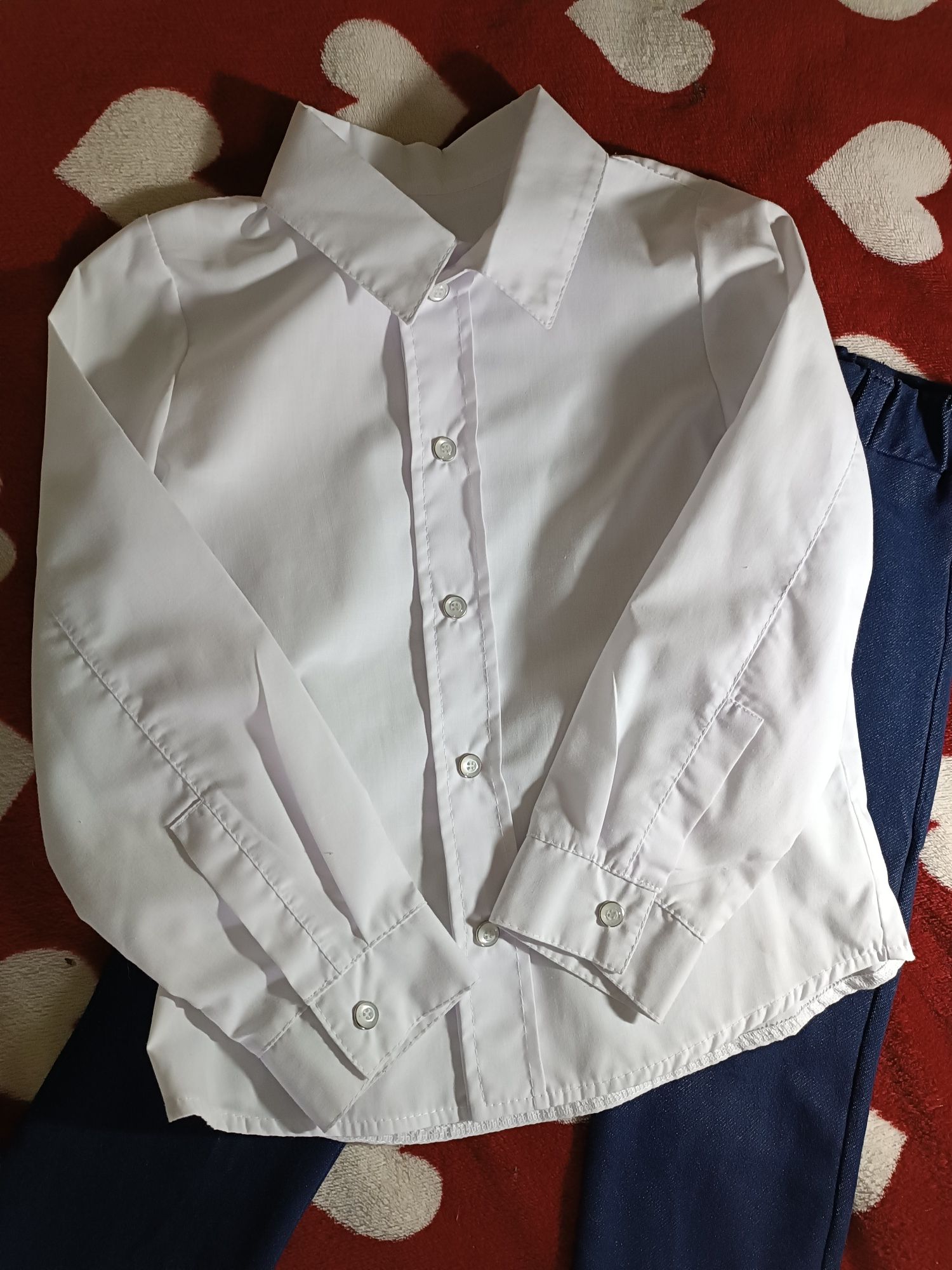 Рубашка біла сорочка хлопчик брюки штани 4 5 6 років 104 110р