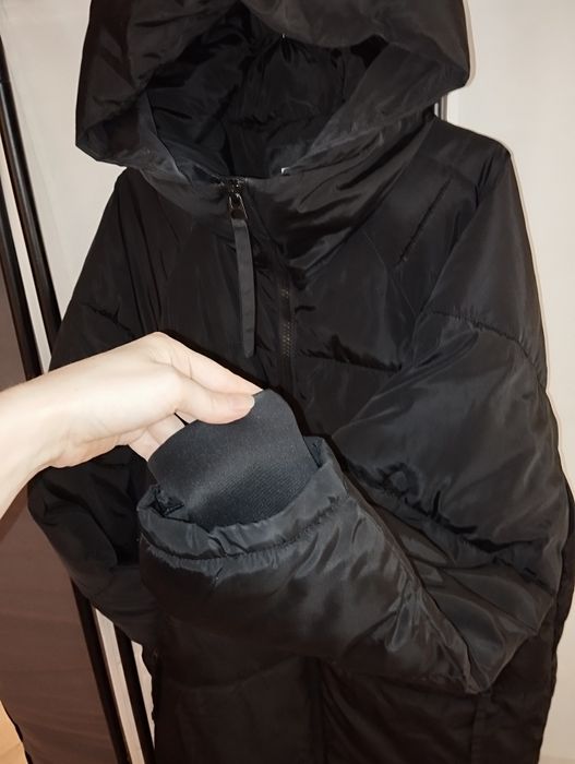 Oversize płaszcz kurtka długa zara z kapturem