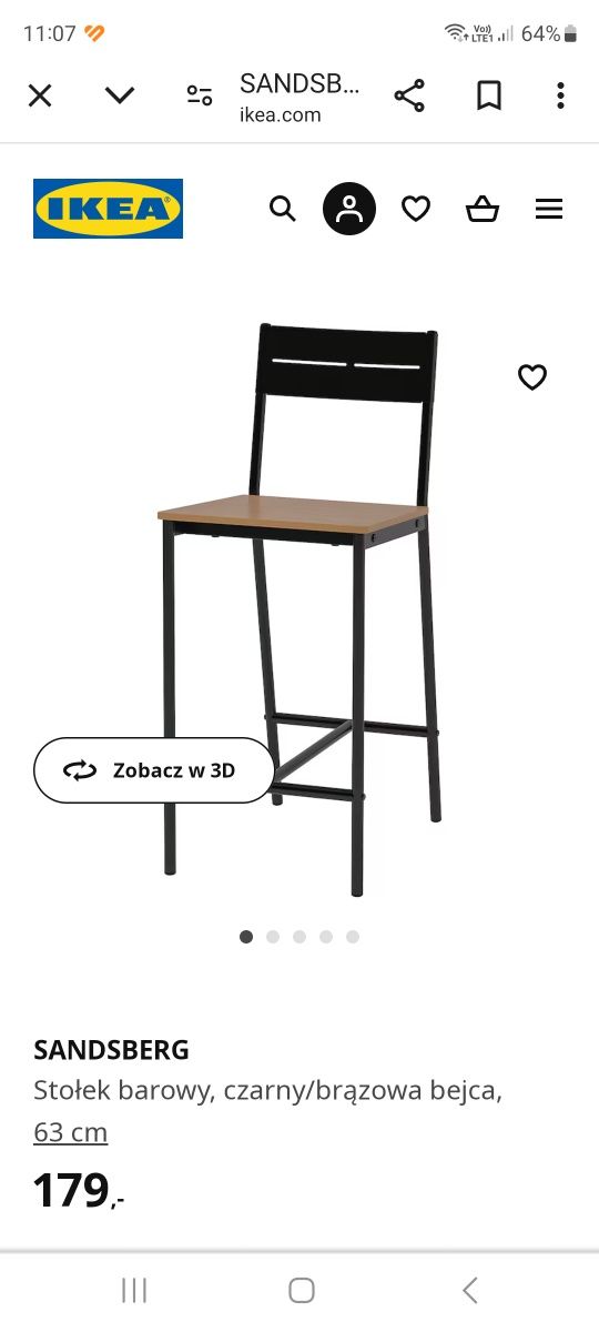 Stołek barowy Ikea