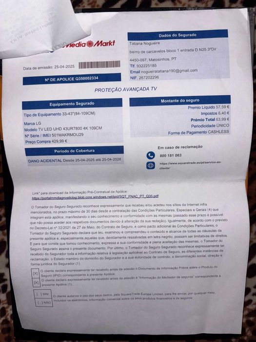 TV LG 43" nova com seguro 3 anos