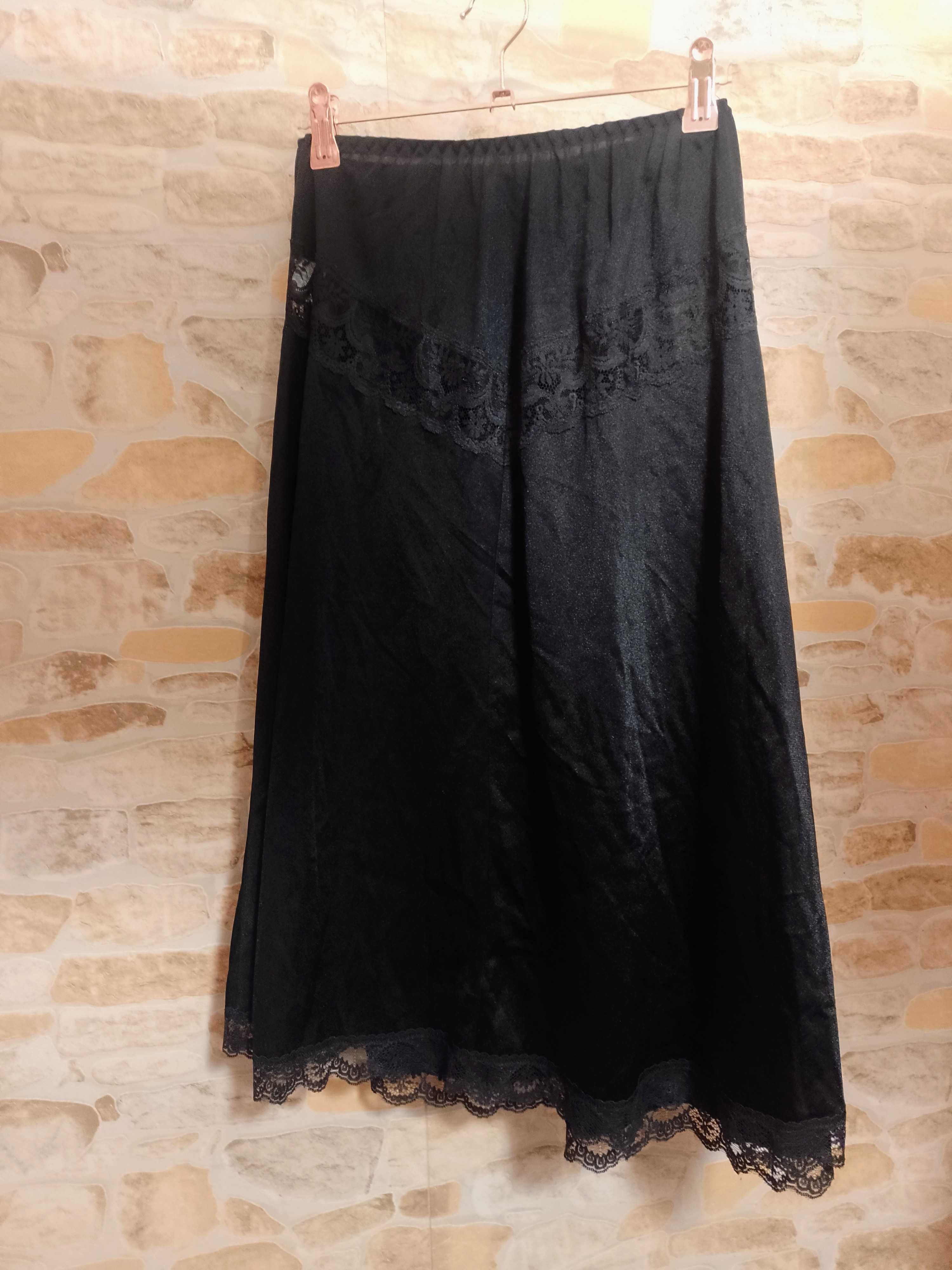 (XS/S) Czarna półhalka pod spódnicę z Londynu, Halka pod sukienkę