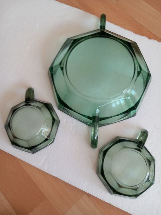 Piękna zabytkowa misa I 2 konfiturówki art deco Niemcy lata 20-30 XX w