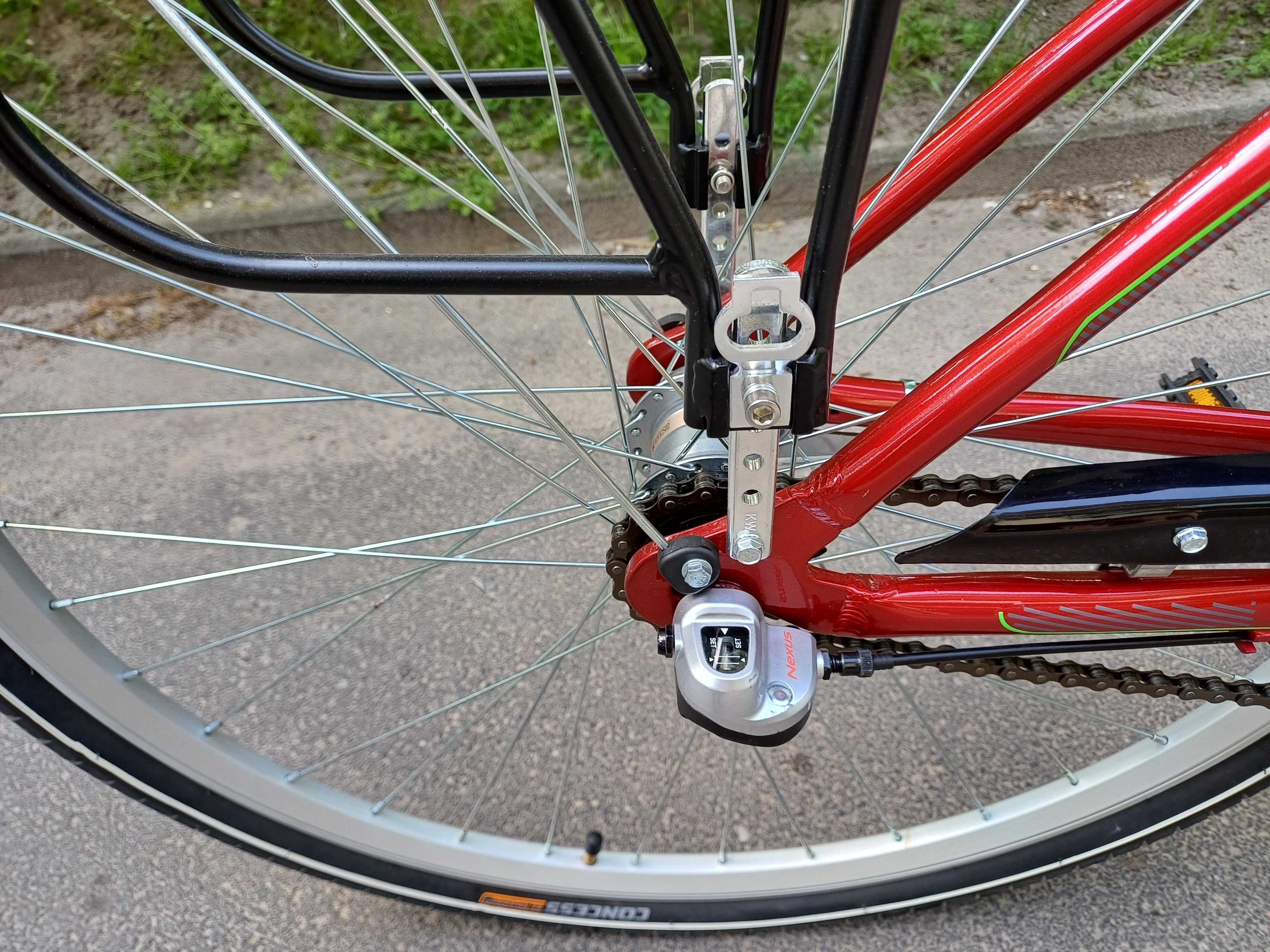 Rower miejski, nowy, Majdler, 28 cali, aluminiowa rama, czerwony perła