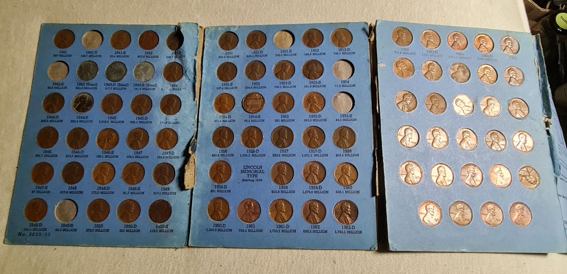 Monety jednocentowe USA Lincoln od 1941 w tym stalowe !!!
