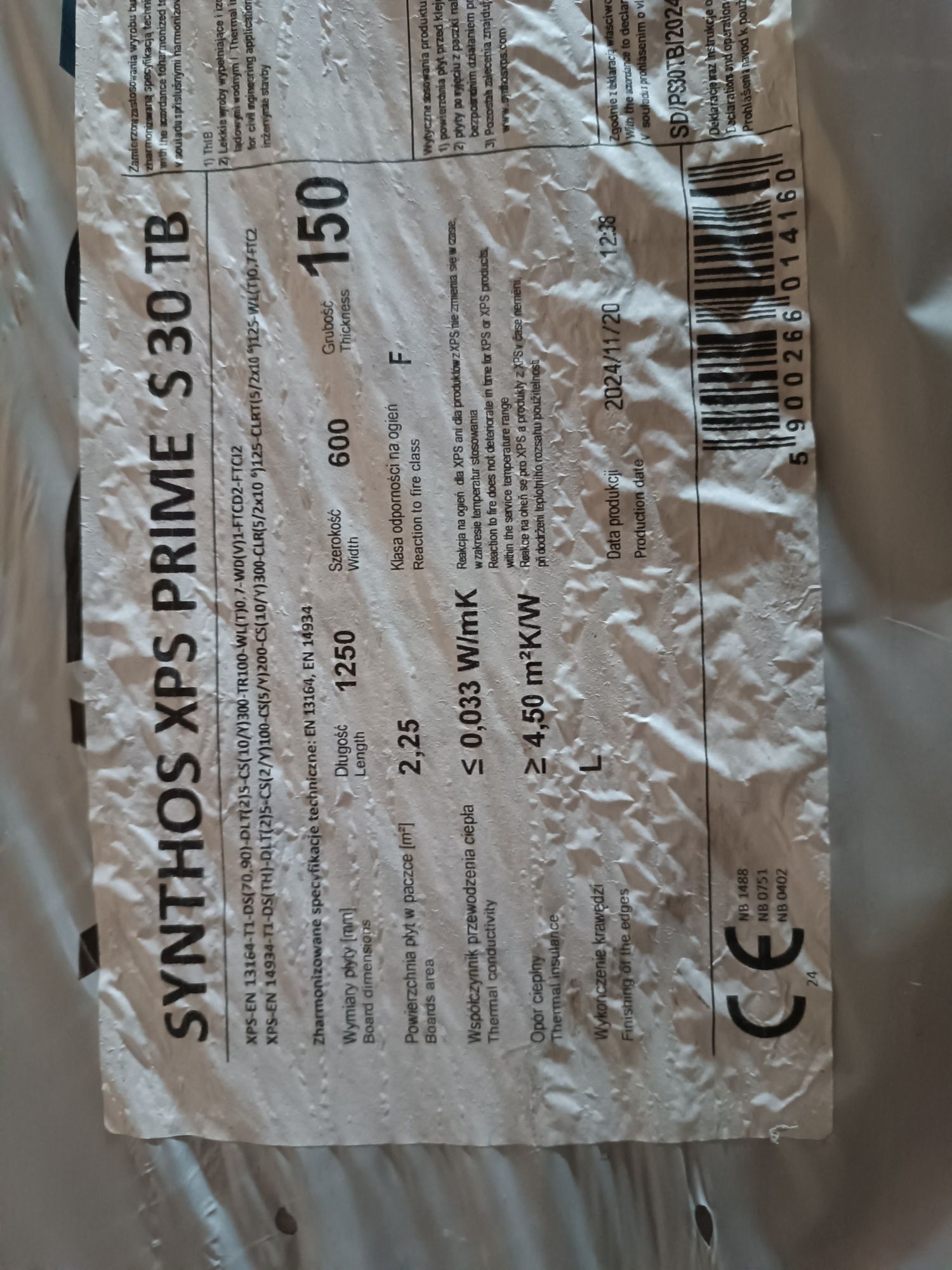 Styrodur styropian XPS SYNTHOS PRIME S 30 lamba 0.33 15 cm szary