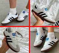 Кроссовки Adidas Samba White Black 36-46 адидас самба Хит