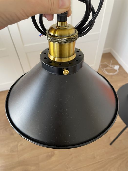 Lampa żyrandol czarny dwie sztuki komplet