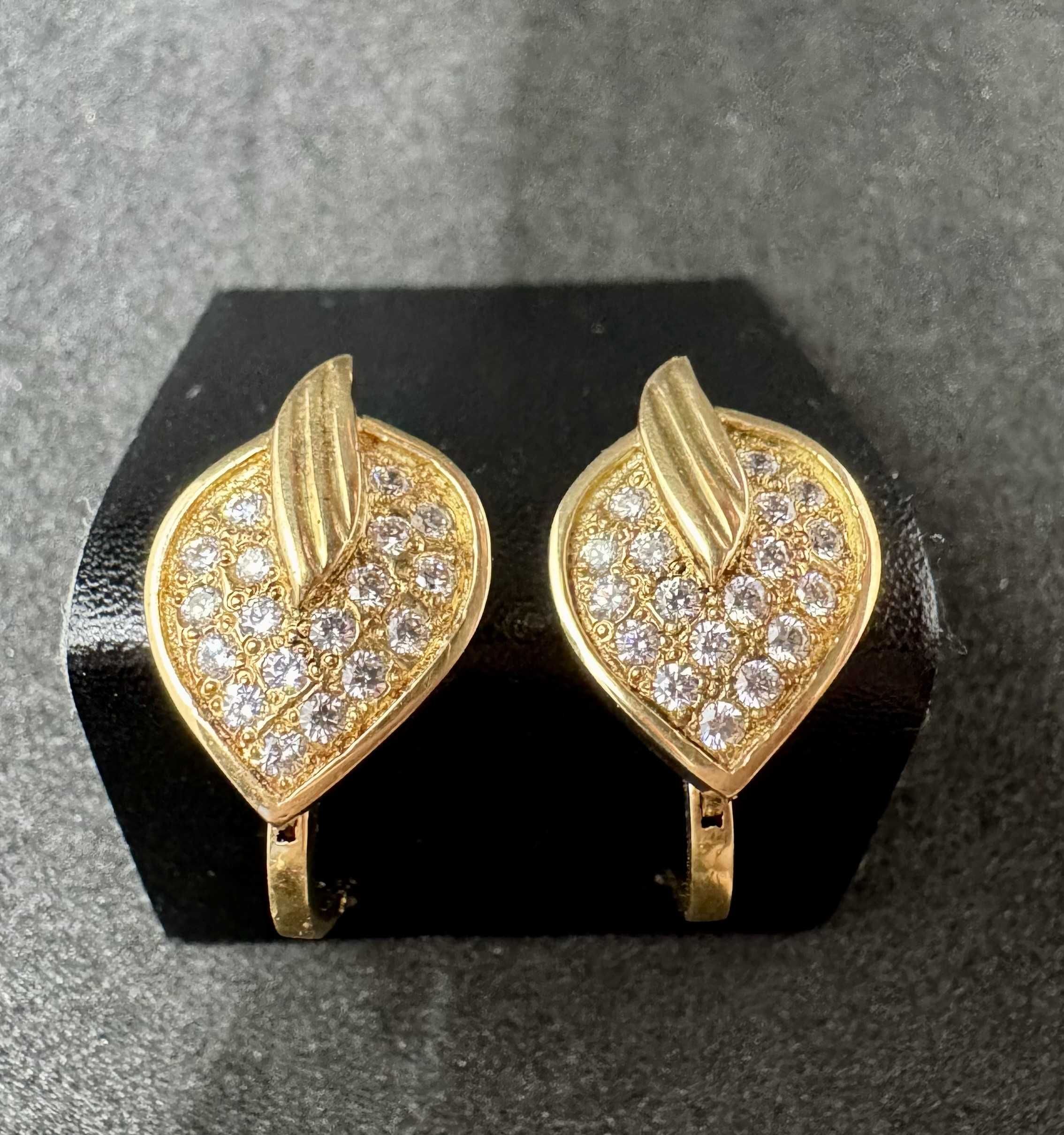 Złote kolczyki z cyrkoniami, 14ct 583, 6,76g