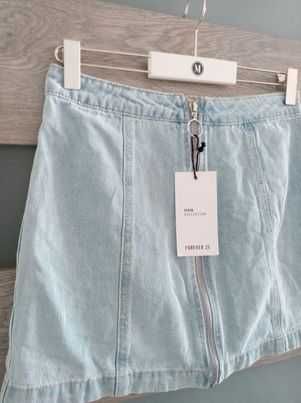 Forever 21 niebieska jeansowa krótka spódnica mini S