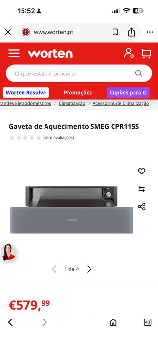Gaveta de Aquecimento SMEG encastre  CPR115S NOVA