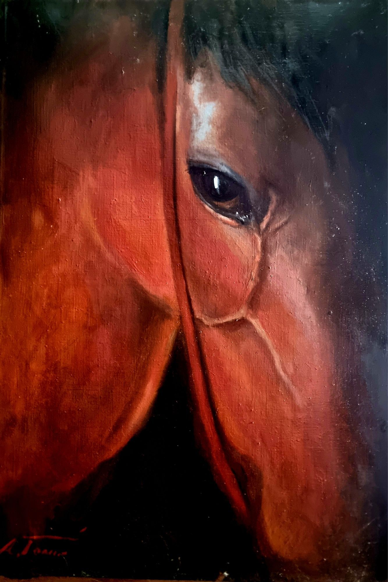 Obraz olejny koń