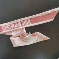 Christian Dior apaszka bandana chusta logowana różowa