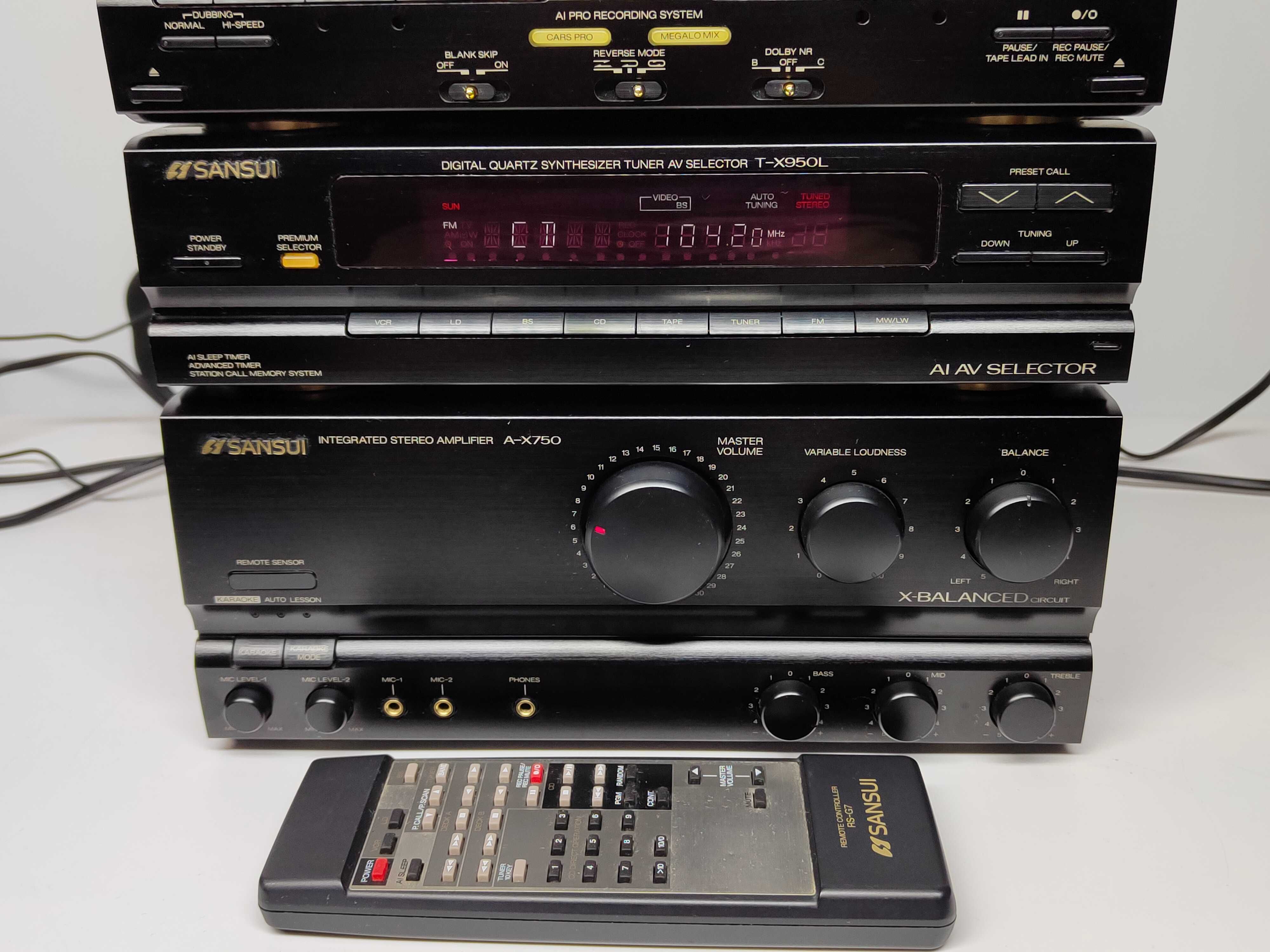 SANSUI A-X750 wieża stereo z pilotem