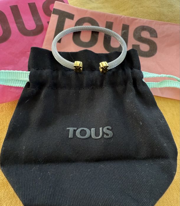 NOWA oryginalna bransoletka Tous Mesh ze złotymi misiami