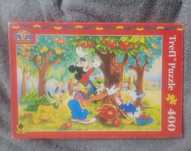 Puzzle Trefl 400 Mickey, Donald Pluto Goofy Zbiór jabłek Disney