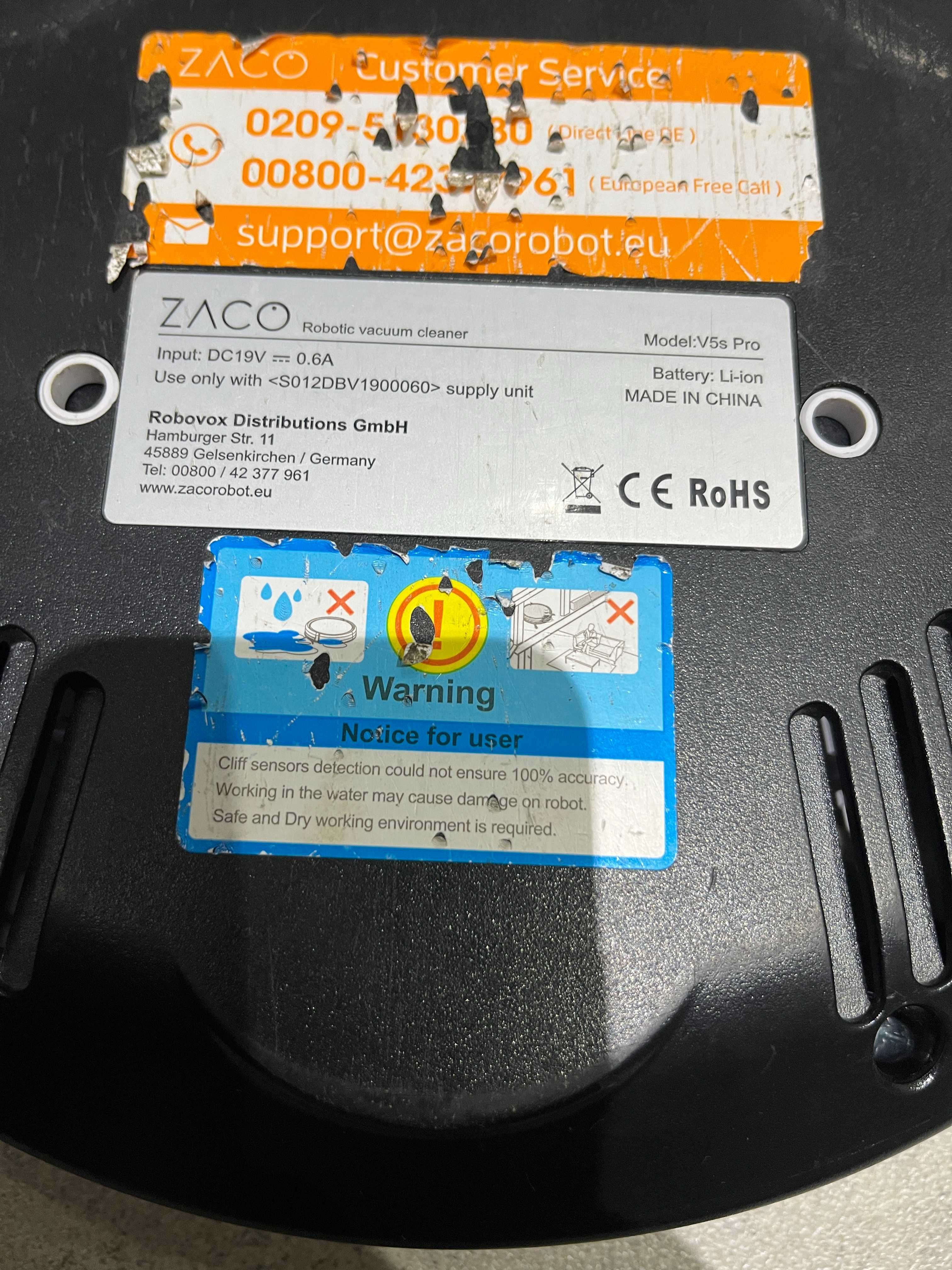 ZACO V5sPro z funkcją mopowania, automatyczne odkurzanie, mopowanie