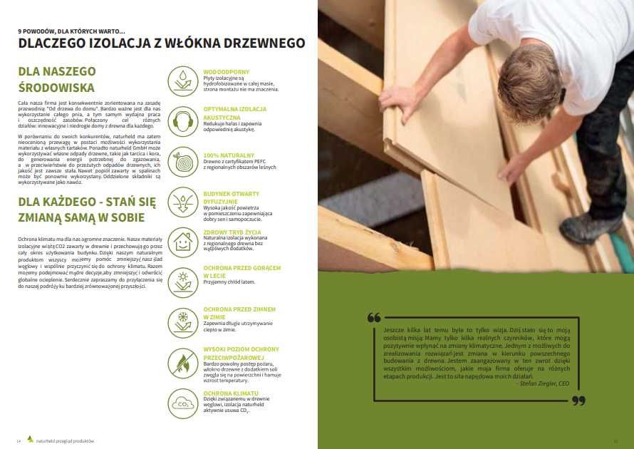 Wełna drzewna NATURHELD 180 – płyta 40mm 4cm, pióro-wpust, 615×1880 mm