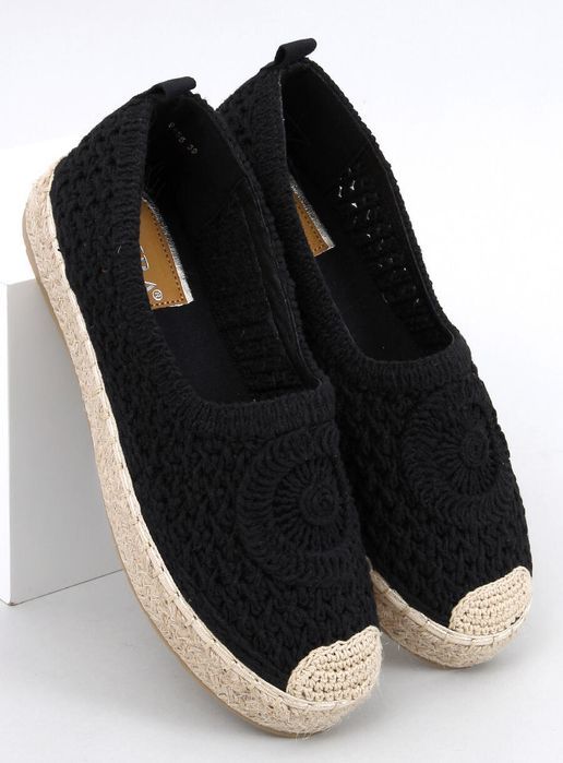 Ażurowe Espadryle Baleriny Dagonei Black