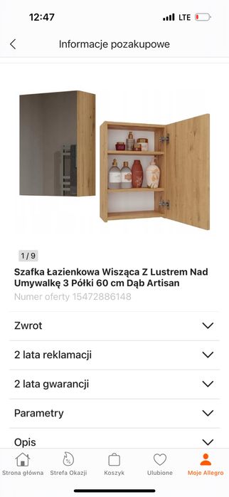 Szafka z lustrem do lazienki