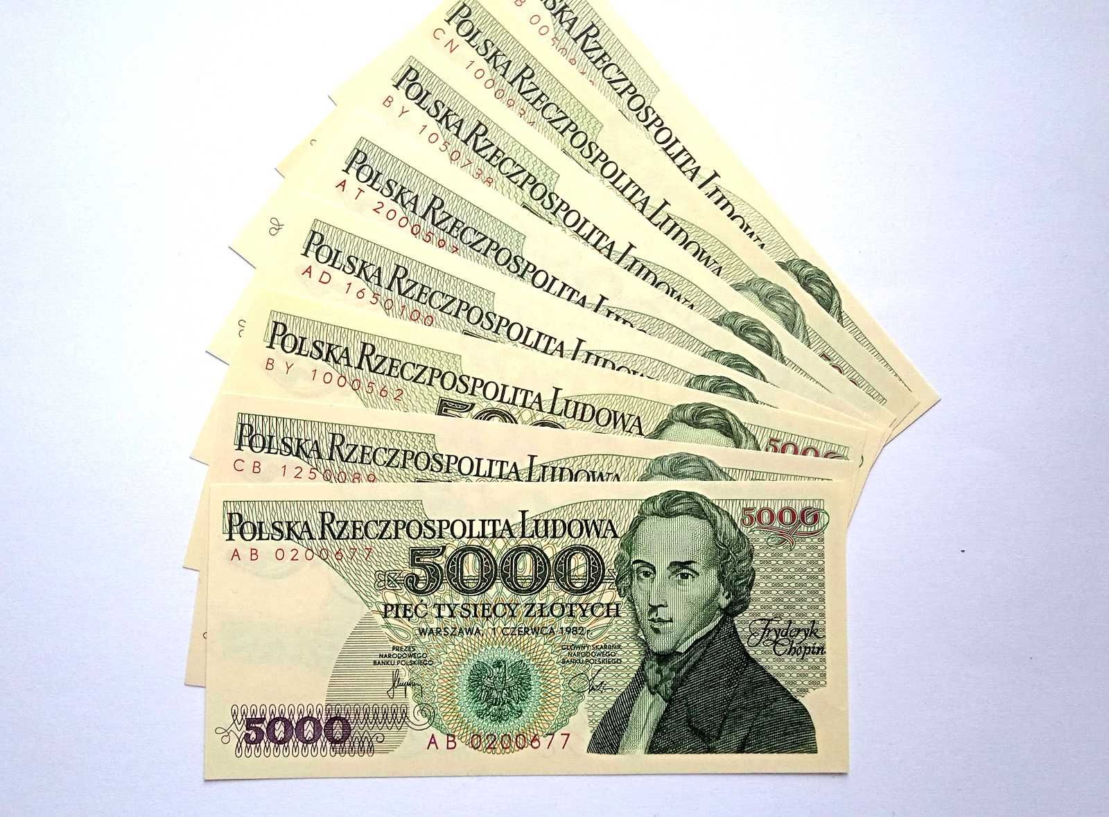 Banknot PRL 5000 zł 1982   st.1 UNC