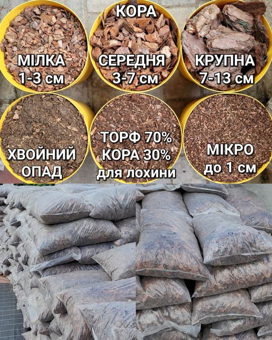 Кора, торф, почвосуміши, добрива, агротканина та інше!