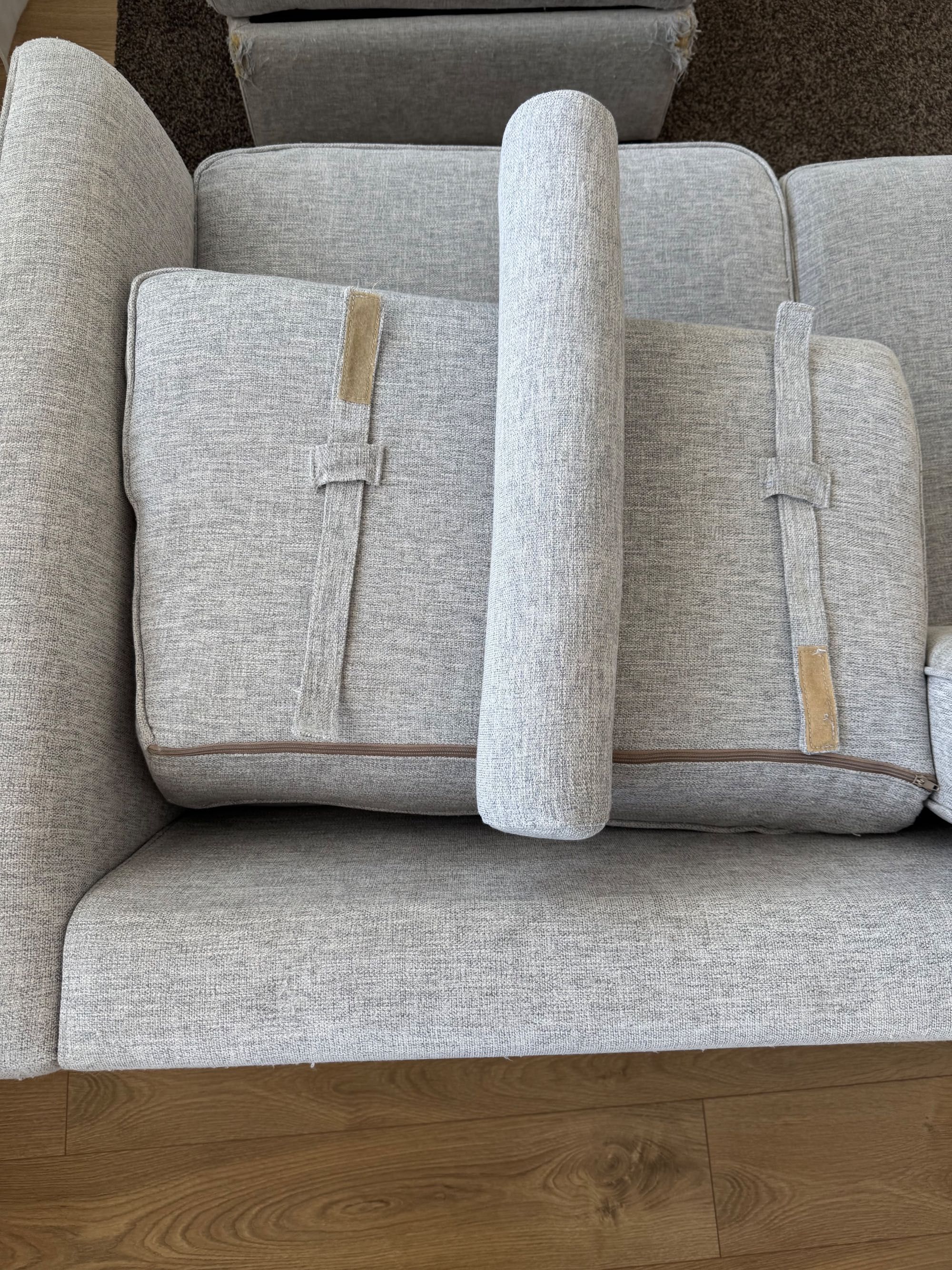 Sofá de 3 lugares com chaise longue com arrumação