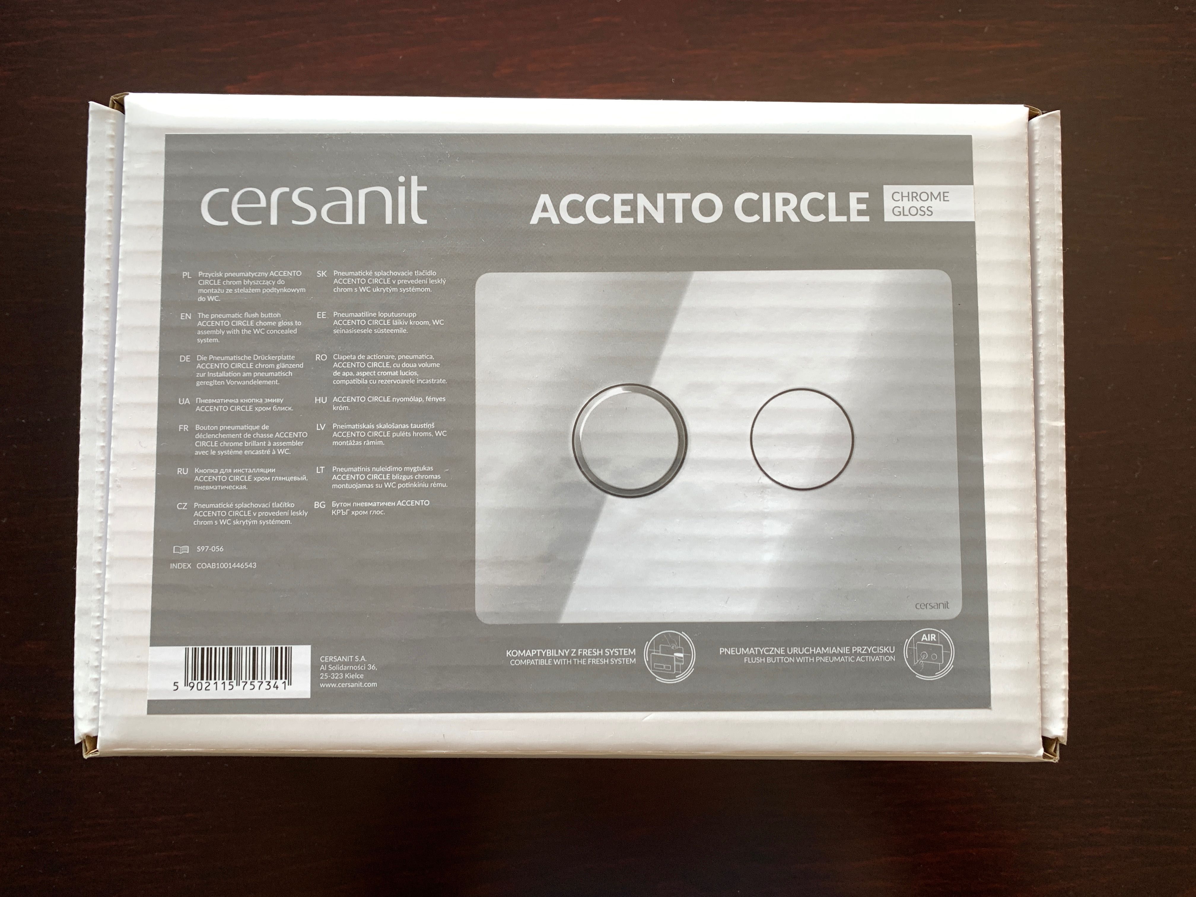 Cersanit Accento Circle przycisk spłukujący do WC pneumatyczny chrom