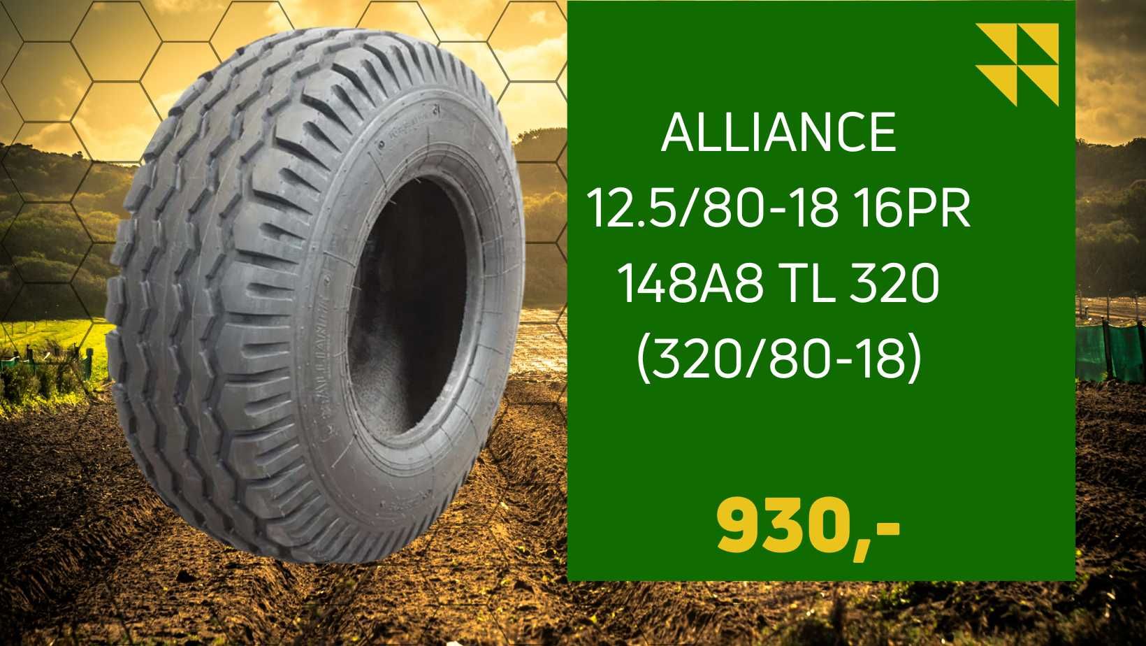 NOWE OPONY ALLIANCE 12.5/80-18 16PR 148A8 TL 320 (320/80-18) opona