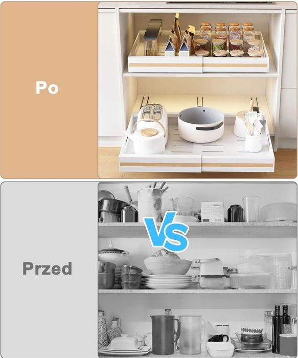 Szuflada kuchenna wysuwana 32-50cm regulowany organizer 25kg