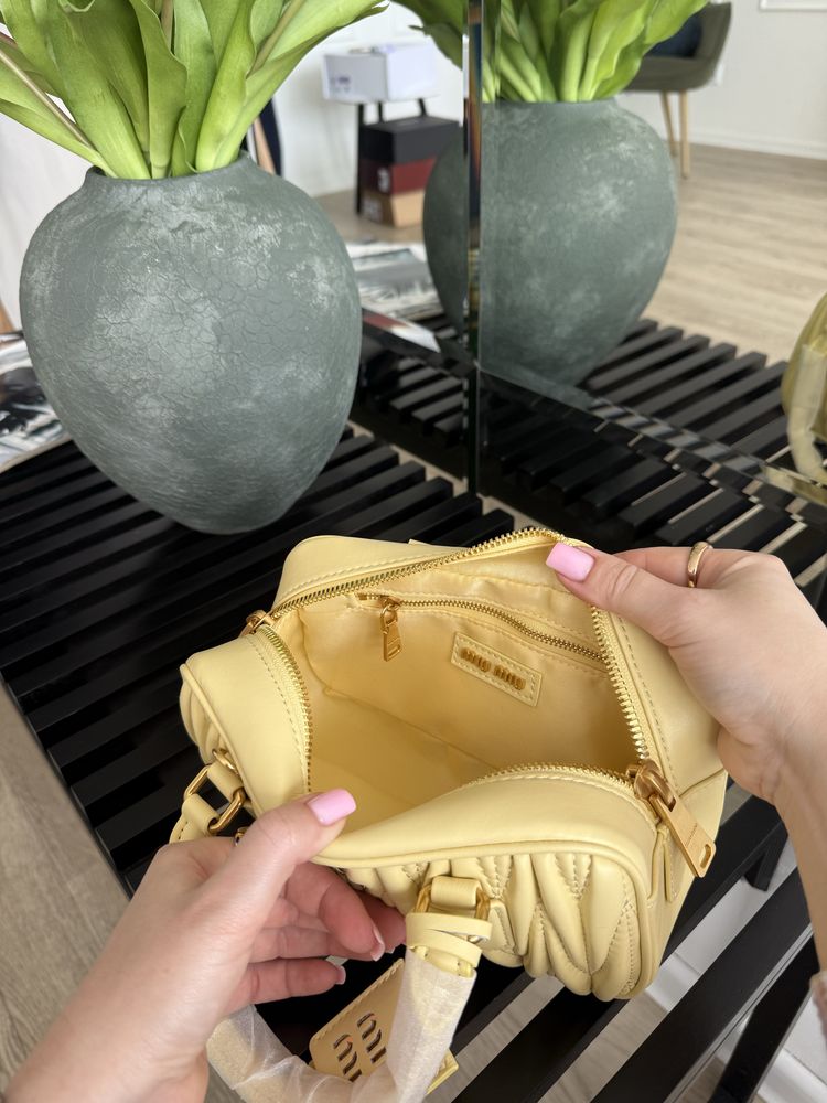 Сумка Miu Miu Arcadie Matelasse Nappa шкіра | Butter Yellow жовта