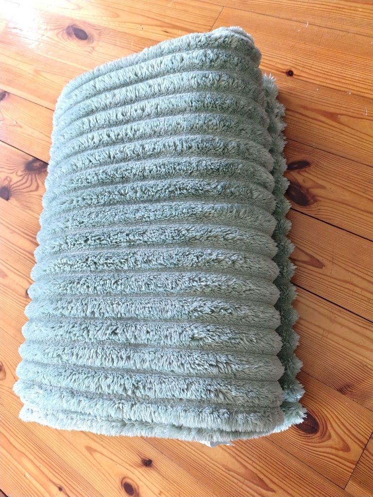 BEDSURE Przytulny puszysty koc miękki ciepły duży zielony 240 x 220 cm