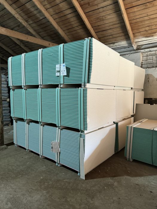 Гіпсокартон вологостійкий Knauf 2500x1200х12,5 мм 3 кв. м