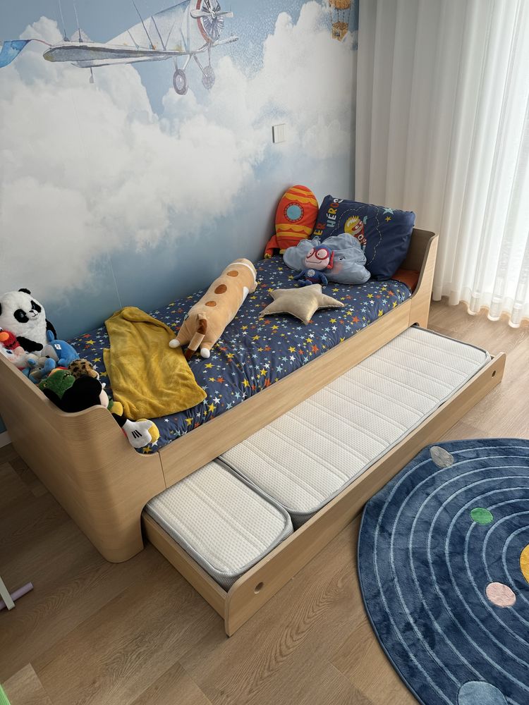 Cama de Solteiro com gaveta e colchão