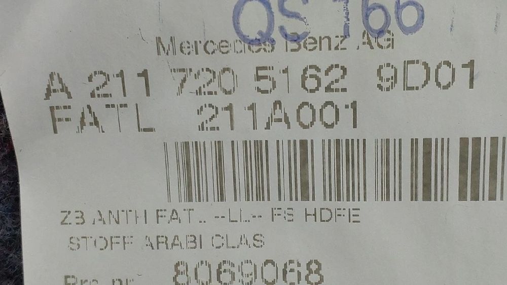 Forra porta / quartela frente esquerda MERCEDES-BENZ Classe E (W211)