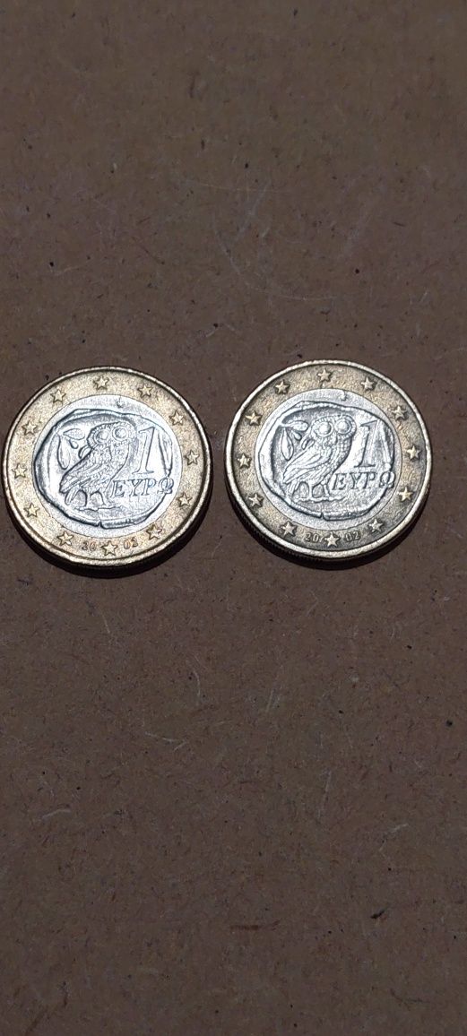 2 moedas 1€ raras de 2002