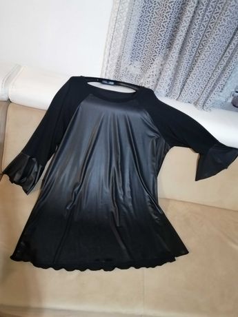 Sukienka czarna pół skajka r 50