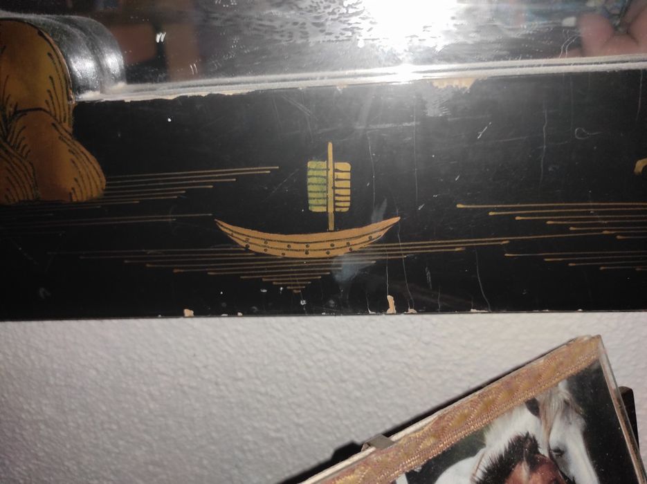 Espelho pintado a tinta da China