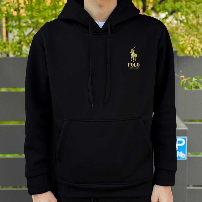 Черное Худи Ralph Lauren — BIG Logo — USA Bear — XS S M L XL XXL
