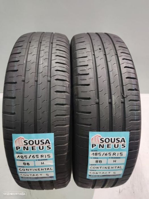 2 pneus semi novos 185-65r15 continental - oferta dos portes