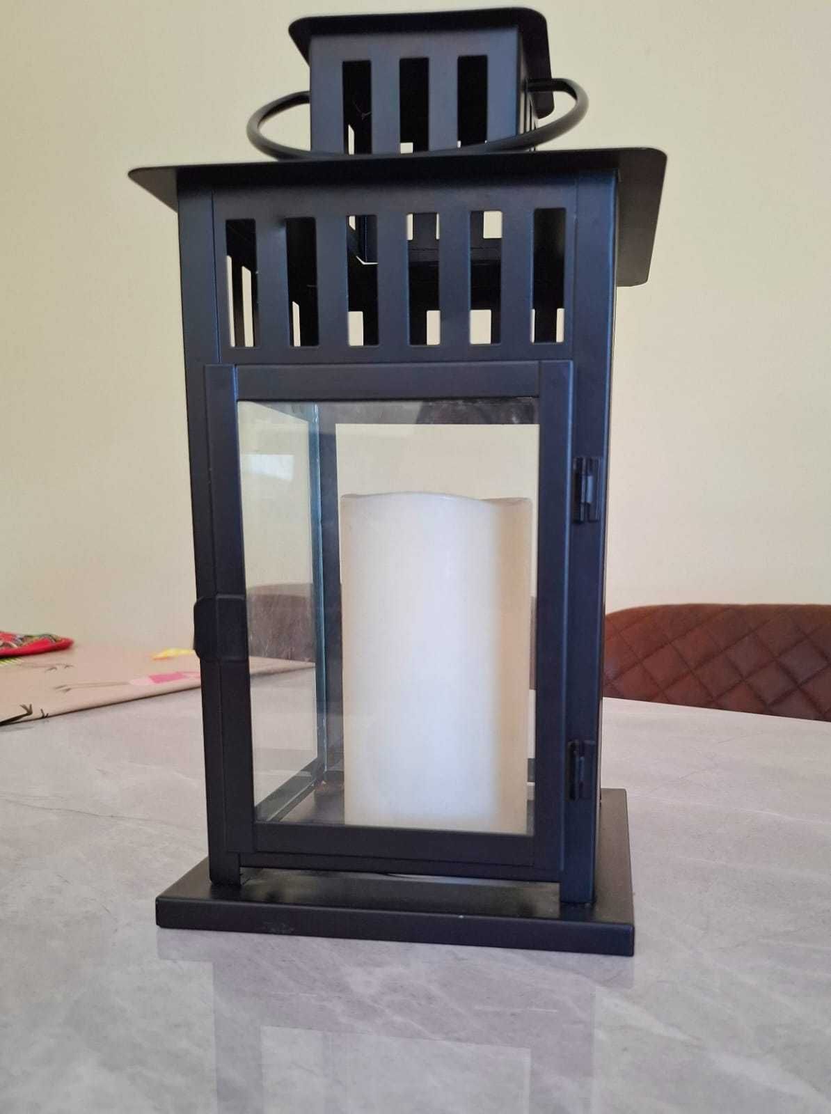 Lanterna de chão + Lanterna de mesa + Vela em LED+ 12 Velas Aromáticas