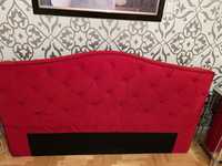 Wezgłowie zaglówek sypialnia oparcie łóżko czerwone tapicerowane Welur
